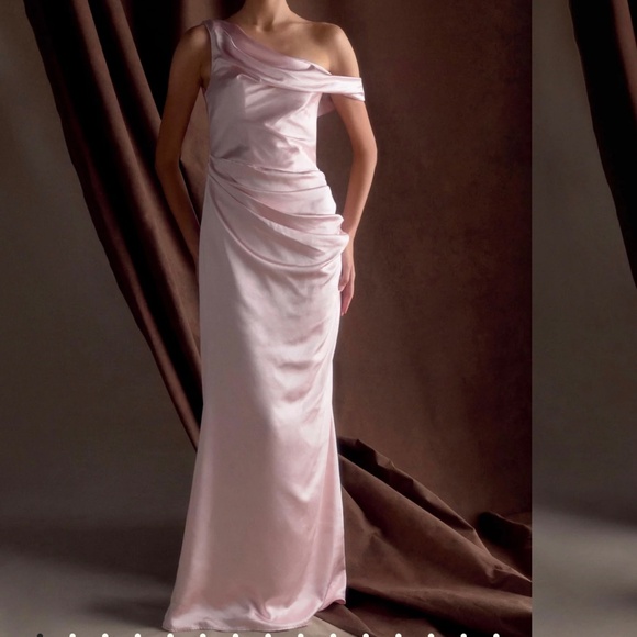 Dalia Off-Shoulder Silk Maxi Dress - Picture 1 of 3